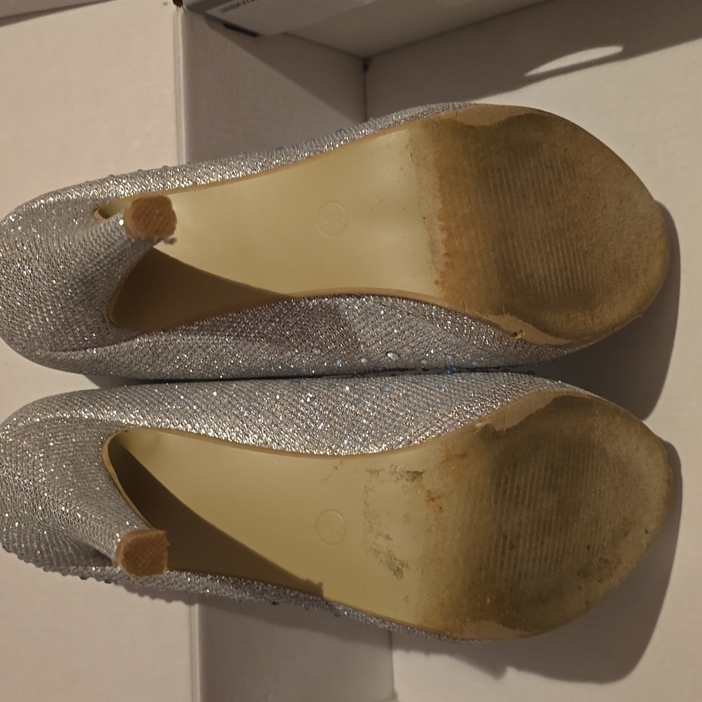 TOP Moda Silver Glitter Rhinestone Platform High Heels - Picture 4 of 4